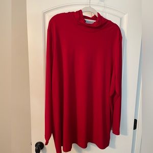 Susan Graver red 3x blouse new without tags